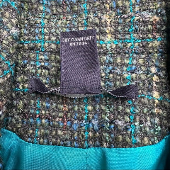 Madison Studio Tweed Wool Blend Blazer Jacket Sz 8 Contrast Lining Academia READ - Picture 10 of 16